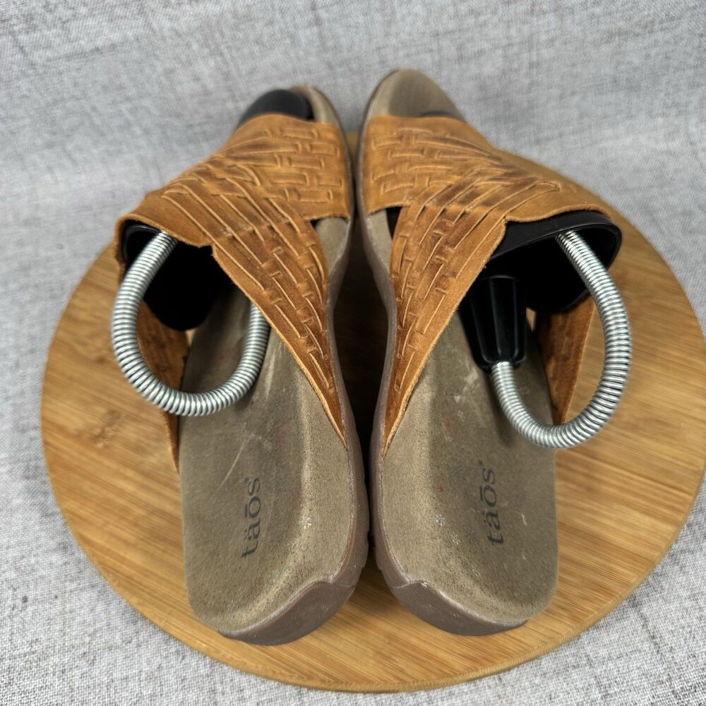 Taos Guru Sandals Women's Size 11 Woven Leather Slip-On Slides - Picture 5 of 9